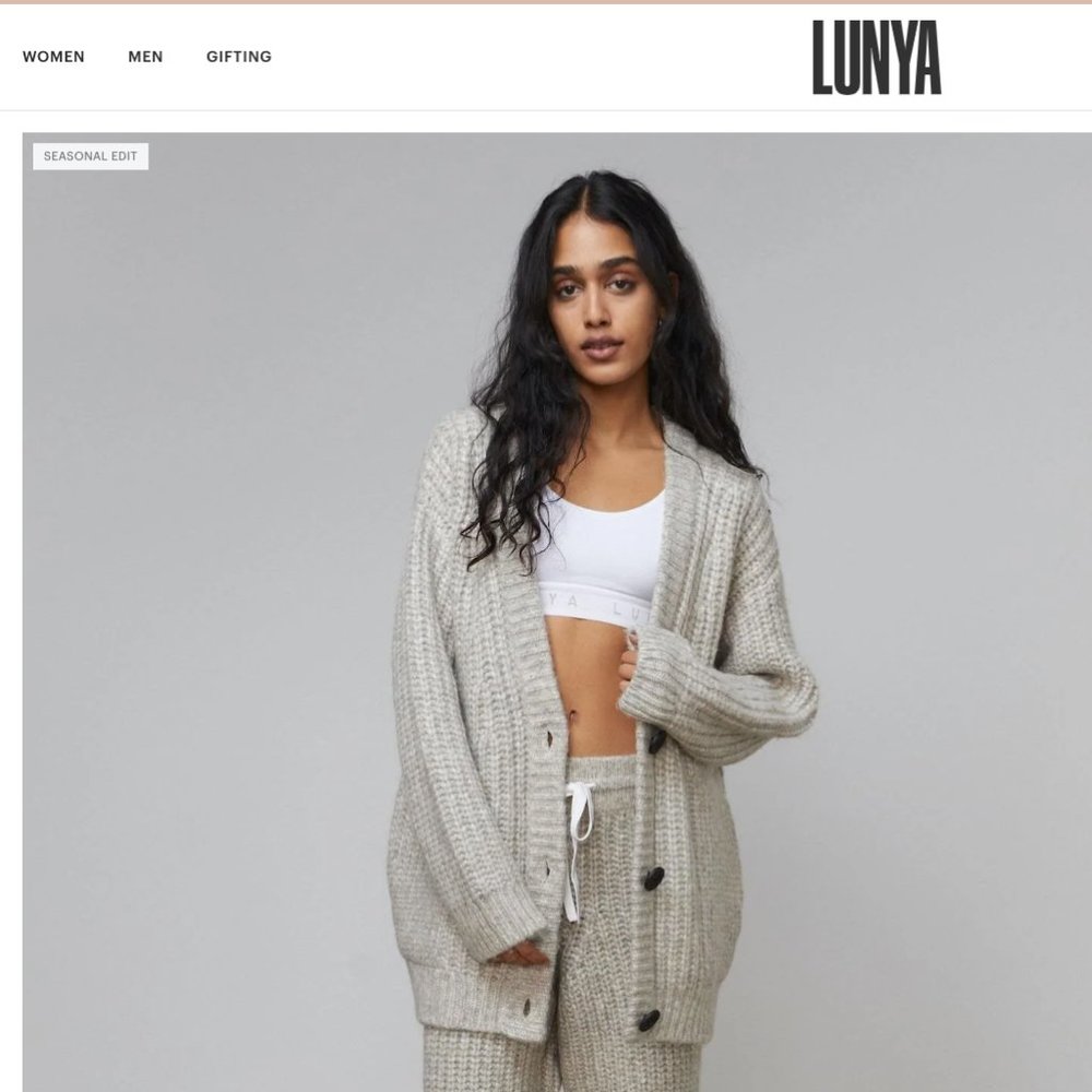 Lunya - Chunky Wool Cardigan - Soothing Grey XS/S